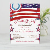 愛国者の星 4th of ジュライ アメリカ国旗 BBQパーティー 招待状 (スタンド正面)