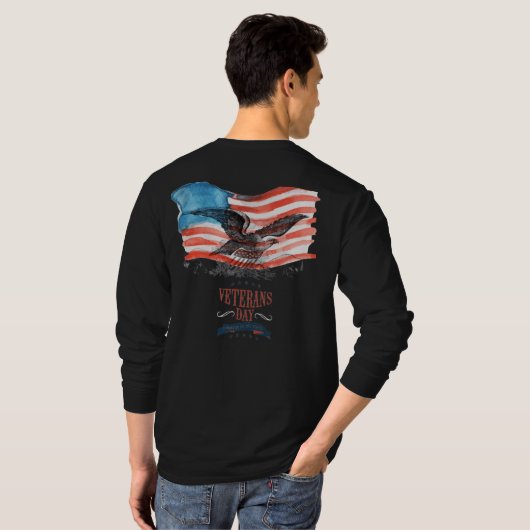 愛国者の黒 Tシャツ (裏面フル)