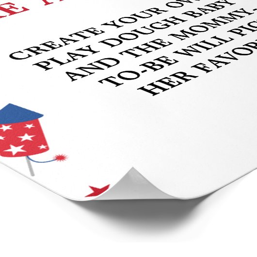 愛国者はベビーの赤ちゃんシャワーゲームのサインを作ろう ポスター (角)