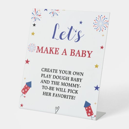 愛国者はベビーの赤ちゃんシャワーゲームのサインを作ろう 台座サイン (正面)