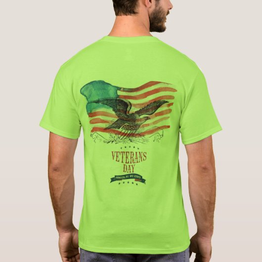 愛国者への思いを忘れずにグリーン Tシャツ (裏面)