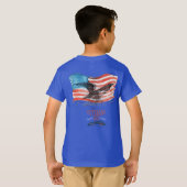 愛国者への思いを込めてブルー Tシャツ (裏面フル)