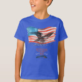 愛国者への思いを込めてブルー Tシャツ (正面)