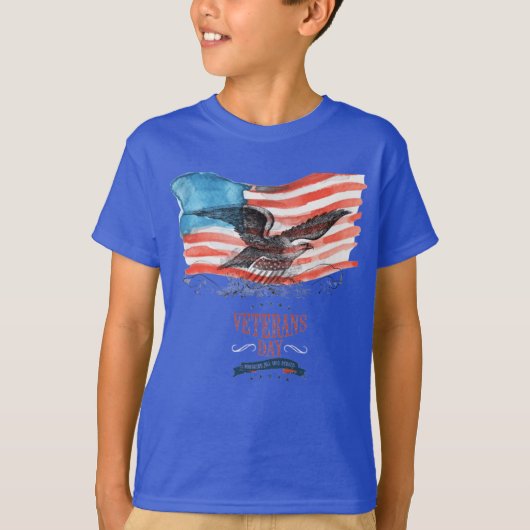 愛国者への思いを込めてブルー Tシャツ (正面)
