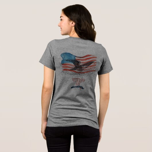 愛国者への追悼 グレー トライブレンドTシャツ (裏面全面)