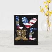 愛国者デーの誇りある軍事アメリカ国旗 カード (黄色い花)