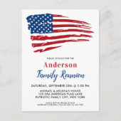 愛国者パーティー アメリカ国旗 家族再会 インビテーションポストカード (正面)