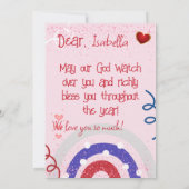 愛国者ユニコーン輝く誕生日カード 招待状 (裏面)