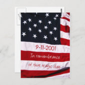 愛国者日国旗9-11 ポストカード (正面/裏面)