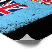 愛国者男性女性小児フィジー動揺して国旗 ポスター (角)