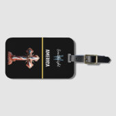 愛国者記章:アメリカ国旗の十字架 ラゲッジタグ (正面横)