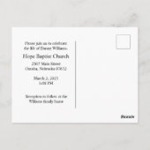 愛国者追悼 退役軍人葬儀への招待 ポストカード (裏面)