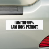 愛国者99%のステッカー バンパーステッカー (車上)