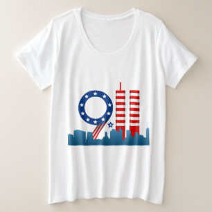 愛国者9-11日 プラスサイズTシャツ
