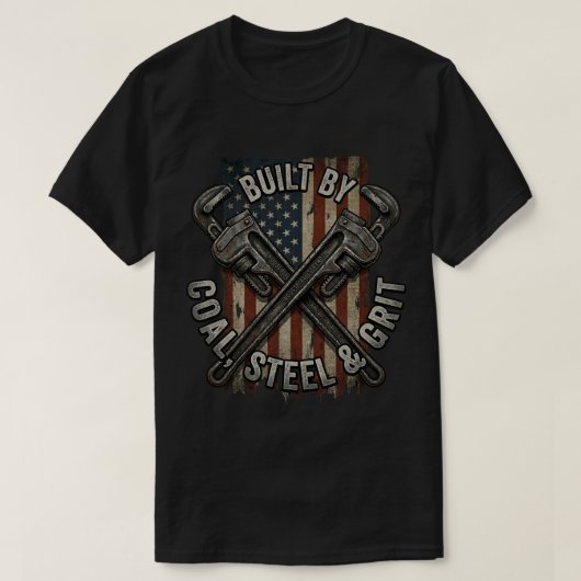 愛国者 石炭 鉄骨 労働者の日 レンチ Tシャツ (デザイン正面)