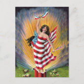 愛国自由恋しく思アメリカ国旗 ポストカード (正面)