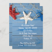 愛国色のヒトデと網 招待状 (正面/裏面)