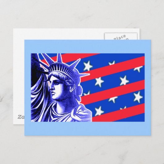 愛国色の自由の女神製品 ポストカード (正面/裏面)