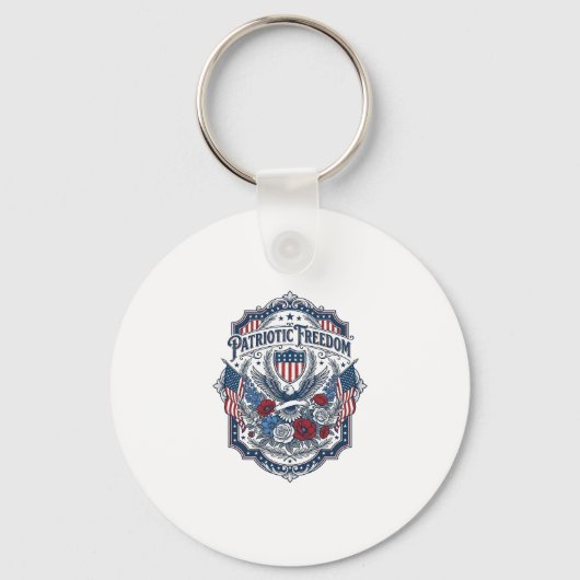 愛国花屋ベクターグラフィックTシャツ_1 キーホルダー (正面)