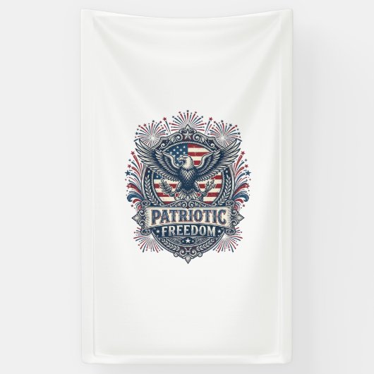 愛国花火フェスティバルベクターグラフィックTシャツ_1 横断幕 (縦)