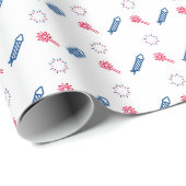 愛国花火ロケットスパーカー赤白青 ラッピングペーパー (ロールコーナー)