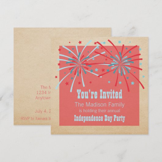 愛国花火招待状 招待状 (正面/裏面)