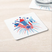 愛国花火紙コースター スクエアペーパーコースター (アングル)