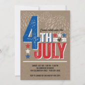愛国花火7月4日パーティー招待状 招待状 (正面)
