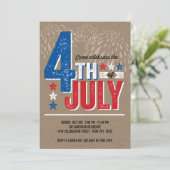 愛国花火7月4日パーティー招待状 招待状 (スタンド正面)