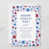 愛国花火7月4日招待状ポストPo 招待状 (正面)