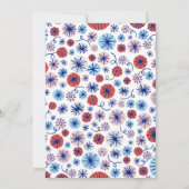 愛国花火7月4日招待状ポストPo 招待状 (裏面)