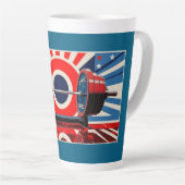 愛国芸術ポップ・アートのオリンピック・バーベルセット カフェラテマグ (右アングル)