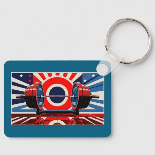 愛国芸術ポップ・アートのオリンピック・バーベルセット キーホルダー (正面)