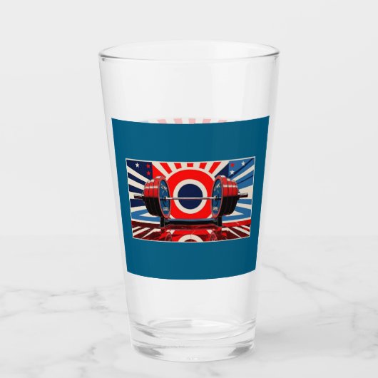 愛国芸術ポップ・アートのオリンピック・バーベルセット タンブラーグラス (正面)