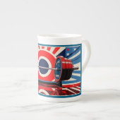 愛国芸術ポップ・アートのオリンピック・バーベルセット ボーンチャイナマグカップ (正面右)
