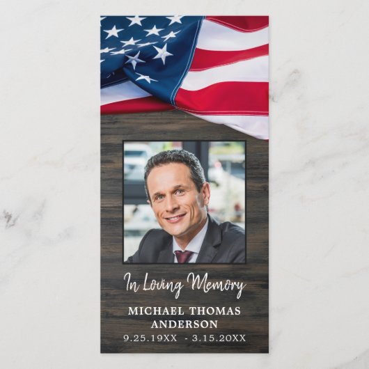 愛国葬儀記念祈りの言葉しおりカード (正面)