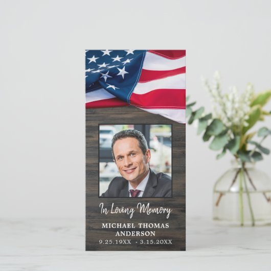 愛国葬儀記念祈りの言葉しおりカード (スタンド正面)