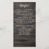 愛国葬儀記念祈りの言葉しおりカード (裏面)