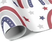 愛国虹の星と縞模様のラッピング紙 ラッピングペーパー (ロールコーナー)