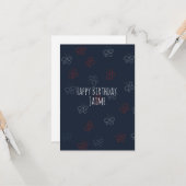 愛国蝶々の誕生日パーティー カード (正面/裏面インサイチュ)