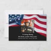 愛国記念アメリカ国旗の消防士葬儀 サンキューカード (正面)