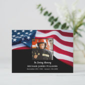 愛国記念アメリカ国旗の消防士葬儀 サンキューカード (スタンド正面)