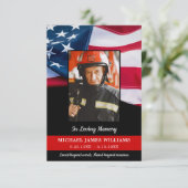 愛国記念アメリカ国旗の消防士葬儀 サンキューカード (スタンド正面)