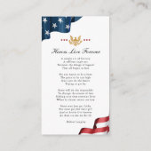 愛国記念カード祈りの言葉カード 名刺 (裏面)