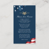 愛国記念カード祈りの言葉カード 名刺 (裏面)