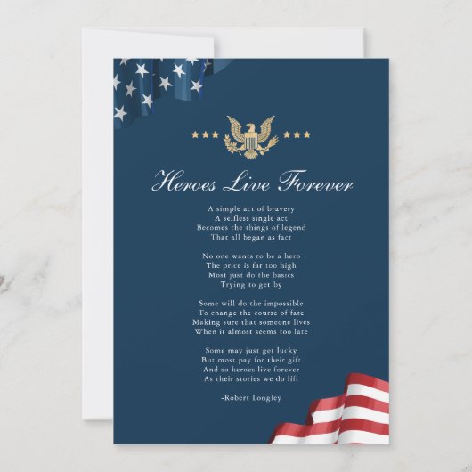 愛国記念カード祈りの言葉カード 招待状 (裏面)