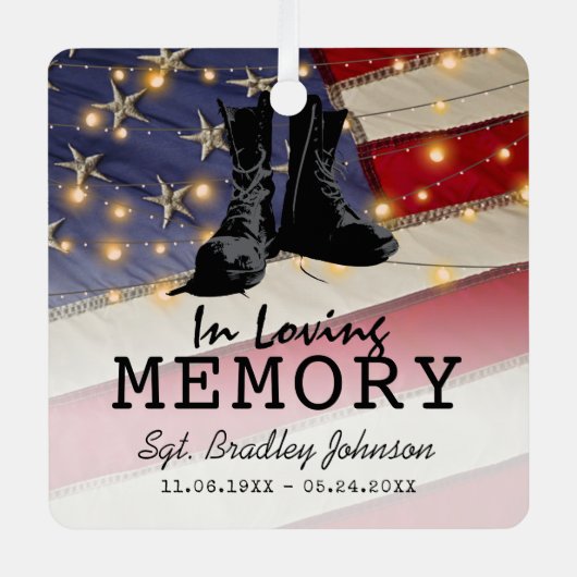 愛国記念兵士の写真 メタルオーナメント (正面)