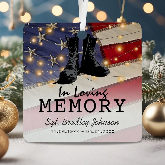愛国記念兵士の写真 メタルオーナメント