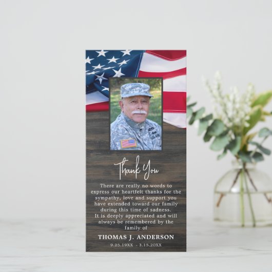 愛国記念写真悔やみや弔慰軍隊葬儀 サンキューカード (スタンド正面)