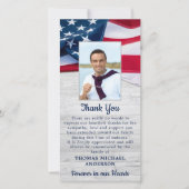 愛国記念写真悔やみや弔慰軍隊葬儀 サンキューカード (正面)